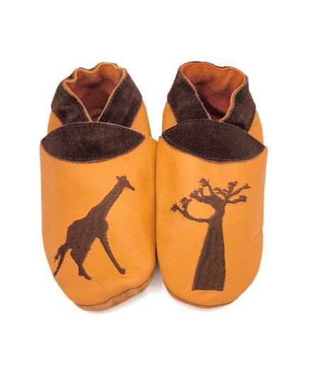 Chaussons en cuir souple bébé et enfant Africa