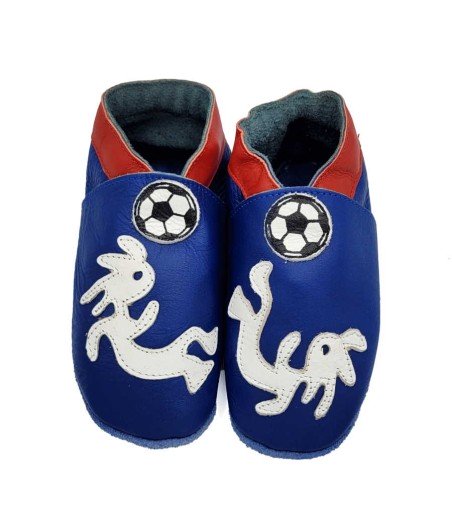 Chaussons en cuir souple adulte Les Bleus