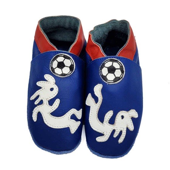 Chaussons en cuir souple bébé et enfant Les Bleus