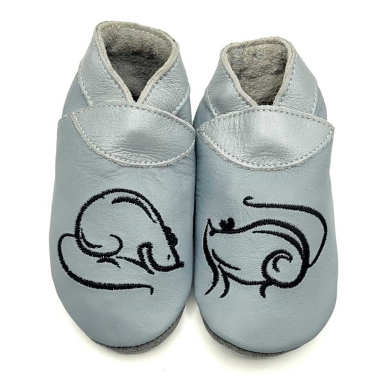 Babies and children soft leather slippers Ratatouille