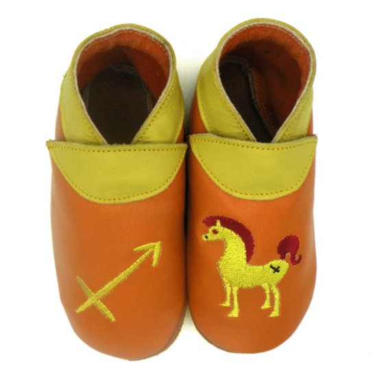 Babies and children soft leather slippers Sagittarius﻿