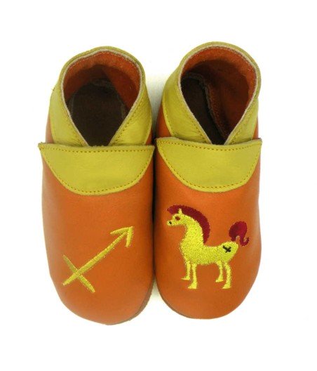 Babies and children soft leather slippers Sagittarius﻿