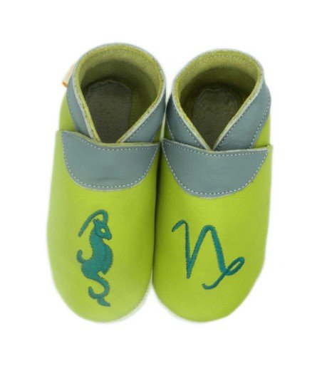 Babies and children soft leather slippers Capricorn﻿