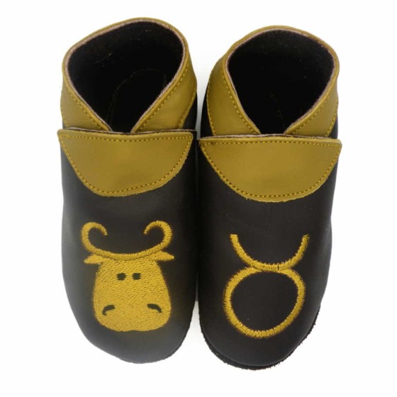 Babies and children soft leather slippers Taurus﻿