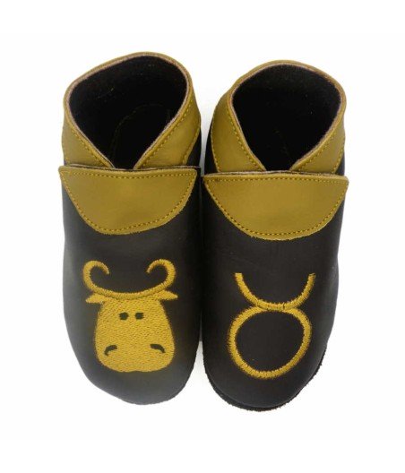 Babies and children soft leather slippers Taurus﻿