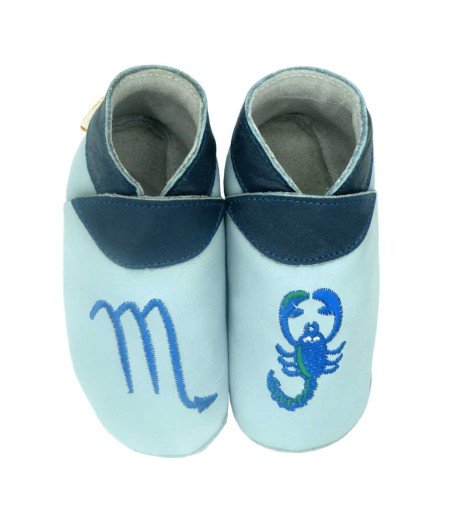 Babies and children soft leather slippers Scorpio