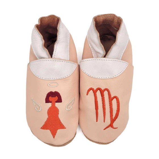 Chaussons en cuir souple bébé et enfant Virgina