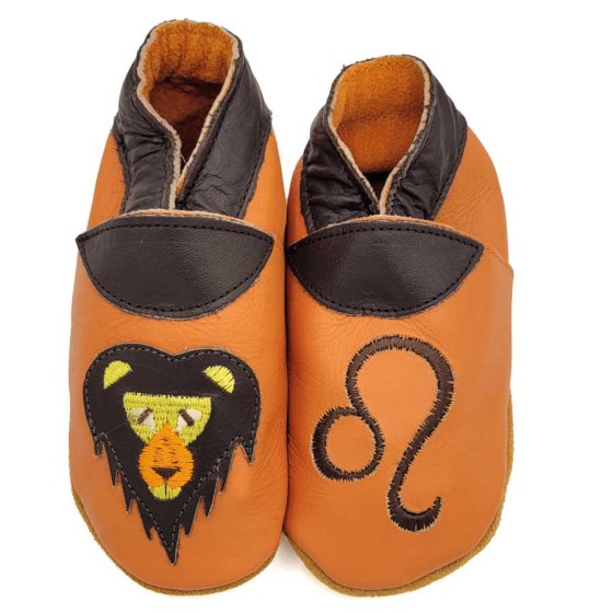 Babies and children soft leather slippers Leo