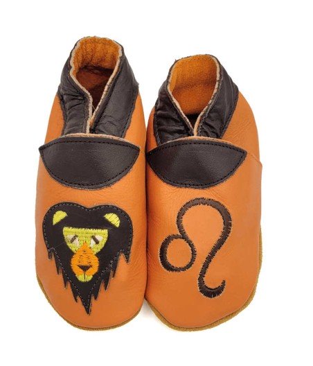 Babies and children soft leather slippers Leo