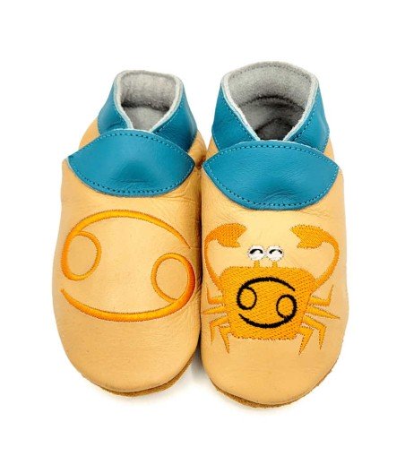 Babies and children soft leather slippers Cancer