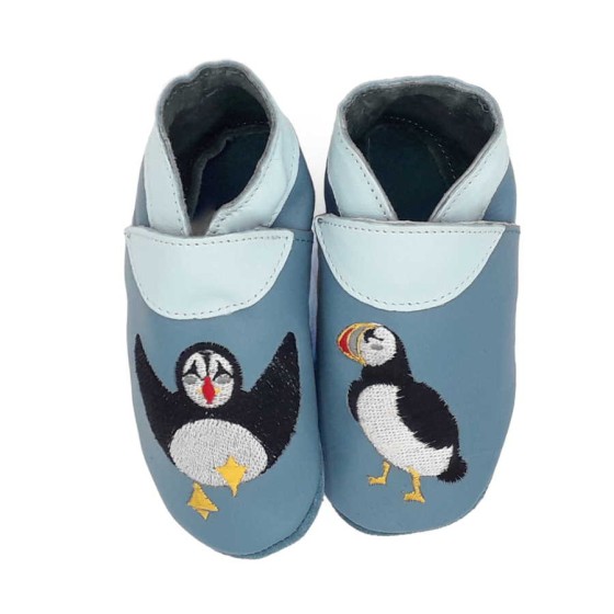 Babies and children soft leather slippers Macareux