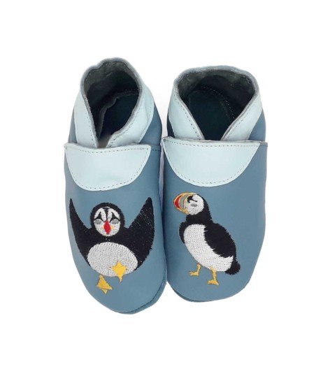 Babies and children soft leather slippers Macareux