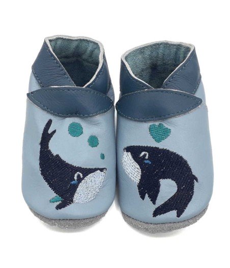 Babies and children soft leather slippers Mobidoo