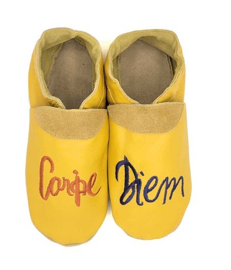 Adult soft leather slippers Carpe Diem