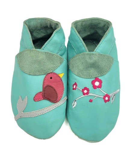 Chaussons en cuir souple adulte Comme un oiseau