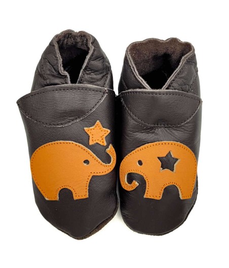 Babies and children soft leather slippers Star Blower