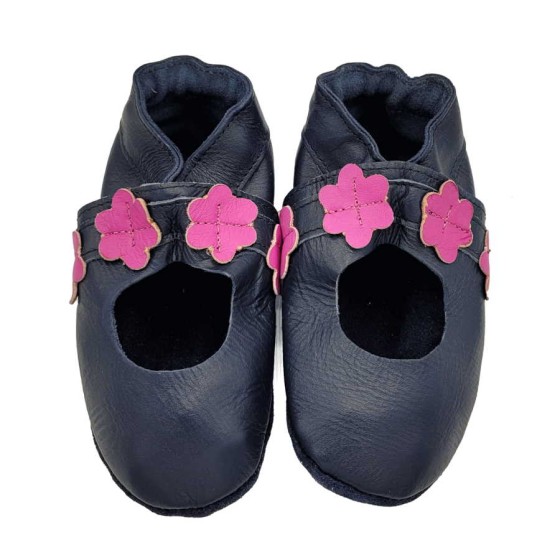 Babies and children soft leather slippers Cherry Blossoms