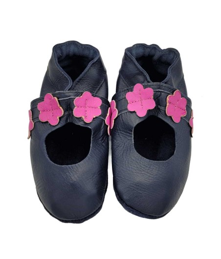 Babies and children soft leather slippers Cherry Blossoms