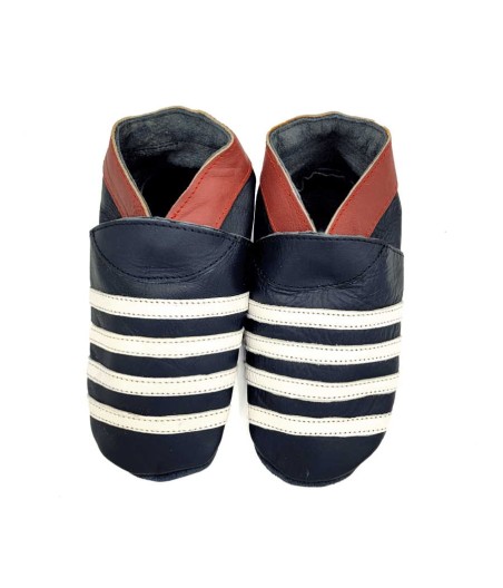 Babies and children soft leather slippers French Mariner