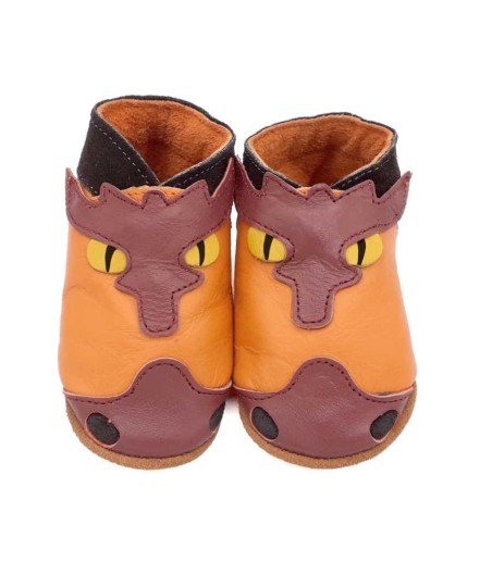 Chaussons en cuir souple bébé et enfant Samba