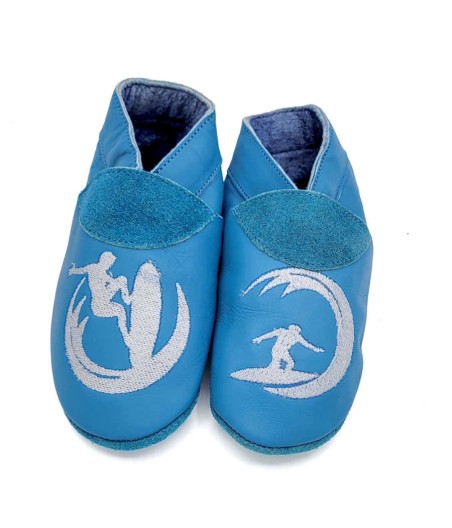 Babies and children soft leather slippers Surfer