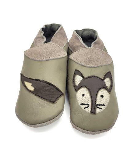 Babies and children soft leather slippers Fox Trot