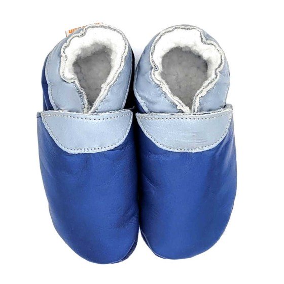 Babies and children soft leather slippers plain stuffed