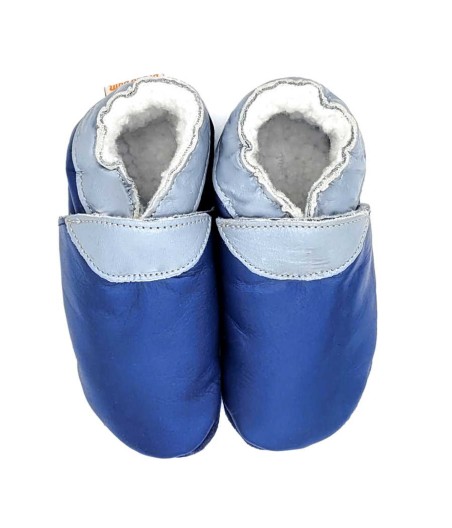 Chaussons en cuir souple bébé et enfant Uni fourré